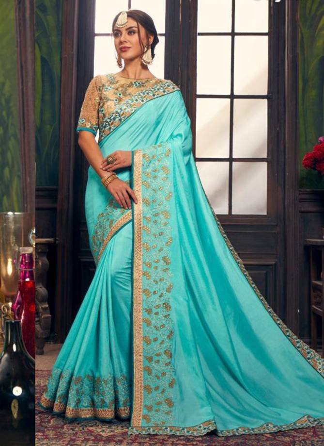 STYLEWELL SWARA Fancy Wedding Wear Heavy Silk Embroidery And Stone Work Latest Saree Collection